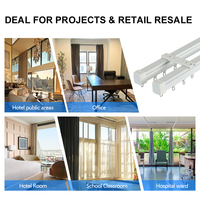 Fabricant de rails de rideaux en gros Rail de rideaux en alliage d'aluminium Accessoires de rideaux de style classique Capuchon ABS Coureurs silencieux