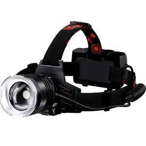 Linterna Frontal LED de Largo Alcance IP66 2*18650, Recargable por USB Tipo-C, de Aleación de Aluminio, para Camping y Senderismo - Product Image 1