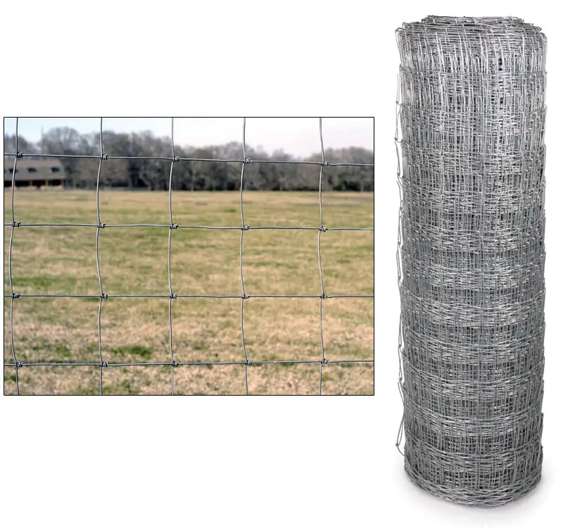Hinged Joint Hot dip Galvanized Wire 2.5/2.0mm Security Deer Fencing mesh Roll Fixed Knot Cattle Sheep lamb Field Farm Fence