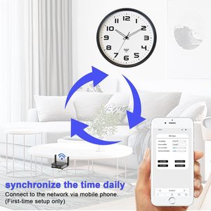 Modern Decorative Plastic <b>Silver</b> Frame Quartz Needle Wall <b>Clock</b> with Traditional Design Silent Sweep Movement Round 12 Inch - Product Image 3