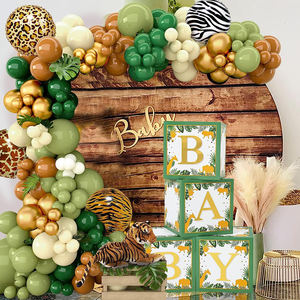Kit d'<span class=keywords><strong>arche</strong></span> de guirlande de ballons en latex sur le thème de la jungle safari vert sauvage pour premier anniversaire, anniversaire, célébrations, décoration de fête - Product Image 3
