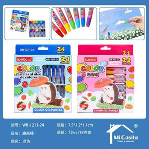 Olio colorato pastello Art Set 24 colori Per scatola 72 pezzi all'ingrosso Per scuola e artigianato - Product Image 1