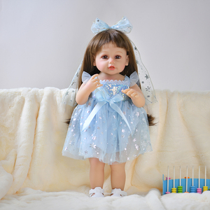 ตุ๊กตาซิลิโคนทั้งตัวขนาด 55 ซม. สัมผัสนุ่มเหมือนจริง เจ้าหญิงเบ็ตตี้ผมยาว ตุ๊กตาเด็กทารกเหมือนจริง ของเล่นเด็ก ราคาถูก - Product Image 4