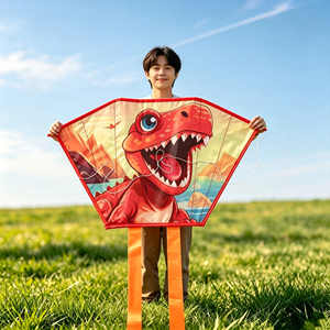 Mini cerf-volant de poche pliable, ensemble complet avec corde et poignée, motif animal de dessin animé mignon, cerf-volant portable pour enfants, jouet de plage - Product Image 3
