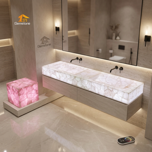 Miroir Mural Rond En Quartz Cristal Blanc 18 Pouces – Décoration Luxe Fait Main