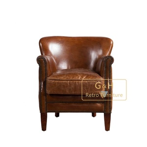 <span class=keywords><strong>Fauteuil</strong></span> d'accent en <span class=keywords><strong>cuir</strong></span> du milieu du siècle, canapé de salon, <span class=keywords><strong>fauteuil</strong></span> de <span class=keywords><strong>Club</strong></span> unique, garniture de Rivet pour chambre à coucher, réception à domicile - Product Image 1