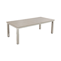 Table à manger carrée moderne pour cour extérieure hôtel salon maison bar en métal pour meubles de salle à manger élégants en poly-bois