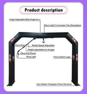 Intelligent Overhead Operation 360 <b>Video</b> Photo Booth LED Fill Light <b>Camera</b> Compatible Aluminum Case Wireless - Product Image 5