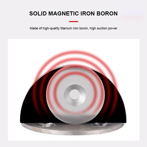 Conception <span class=keywords><strong>de</strong></span> sécurité <span class=keywords><strong>auto</strong></span>-adhésive en métal Limiteur anti-collision Forme montée au sol Bouchon en caoutchouc Half Moon Tall Magnetic Door Stop - Product Image 4