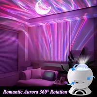 Projecteur d'étoiles Aurora bleu moderne rechargeable RGB, lumière d'ambiance pour table, veilleuse pour projets hôteliers