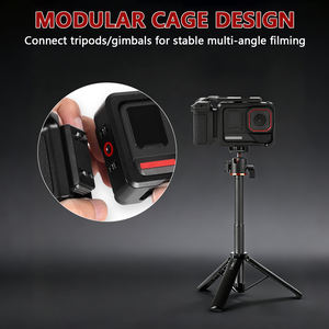 Carcasa de Aluminio para Cámara con Asas para Pocket 3 Insta360 Ace/<span class=keywords><strong>Pro</strong></span>/Pro2, Tamaño Personalizado, Resistente a Impactos, Impermeable, Negro+Plateado - Product Image 6