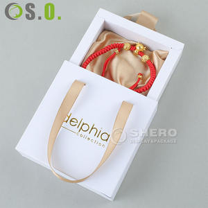 Boîte à bijoux rigide avec logo personnalisé, sac de shopping, boîte à boucles d'oreilles, collier, bague, emballage coulissant en papier - Product Image 3