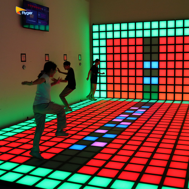 Factory Supply Wholesale LED Floor Panels  Interactive Lava & Dance Games, 30x30cm Activate Game Floor with Sensor Grid