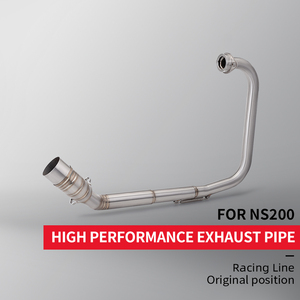 Tubo de escape para motocicleta <span class=keywords><strong>NS200</strong></span> Bajaj Pulsar <span class=keywords><strong>NS200</strong></span>, tubo intermedio de acero inoxidable de 51 mm con codo - Product Image 2