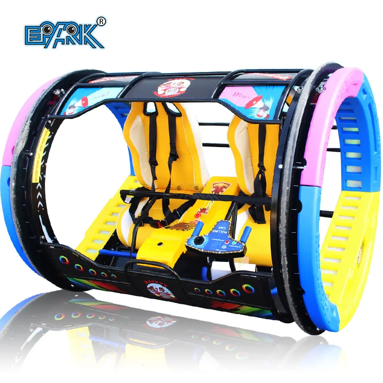 Amusement Park Rides New 360 Degree Electric Leswing Happy Car Double Players Rolling Car 360 Rolling Cars