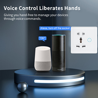 Enchufe Inteligente WiFi Tuya para Reino Unido, Compatible con Alexa y Google, Control Remoto con Temporizador, Enchufe de Pared ABS para el Hogar, 240v 13A, Enchufe Inteligente para Luz