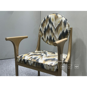 Hot Selling Luxury Antique Dinning Room Furniture Set Wood Frame Fabric Pattern <b>Dining</b> <b>Chair</b> With Square Cushion Hot Selling - Product Image 6