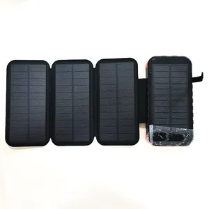 Portable solar charger 16000mah power bank generator for mobile phone with dual flashlight Digital display