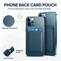 Magnetische Handyhalterung Brieftasche PU-Leder Magnet-Kartenhalter Tragbare Rückentasche für Handy Ausweis Aufbewahrungsbeutel