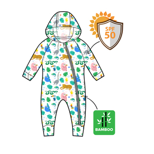 UPF 50 + มีฮู้ดไม้ไผ่ผ้าวิสคอสกวงอาทิตย์ที่ปลอดภัยสำหรับเด็กทารกทั้ง2ทางซิประบายอากาศขายส่งจากโรงงาน - Product Image 5