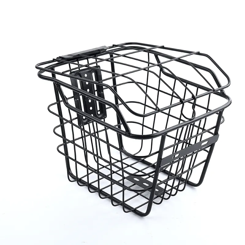 Wholesale factory Qualified And Durable Steel wire front bike Bicycle basket For Road Mountain Folding Bike Electric Car