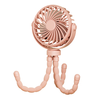 Ventilateur portable USB rechargeable flexible à clipser sur trépied, mini ventilateur pieuvre pour poussette de bébé, vente en gros