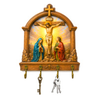 Décoration murale en résine OEM : Croix chrétienne, Jésus, Vierge Marie, Saint Jean – Idéale pour l'entrée de la maison