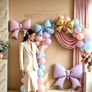 Ballons en aluminium mats en forme <span class=keywords><strong>de</strong></span> nœud, grands, moyens et petits, pour anniversaire, mariage, baby shower, festival, décoration <span class=keywords><strong>de</strong></span> fête - Product Image 2