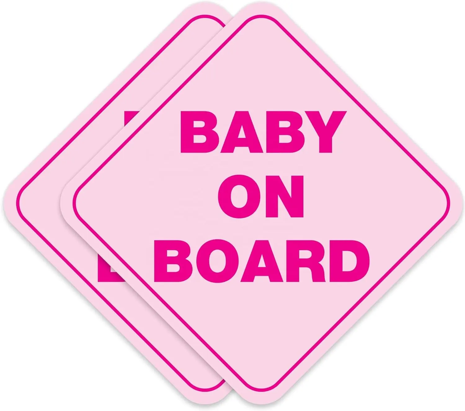 Baby in Car Stickers for Girls Removable, Non-Magnetic Baby Safety Stickers for Cars & Windows - Baby Pink (2 Vinyl Decals)