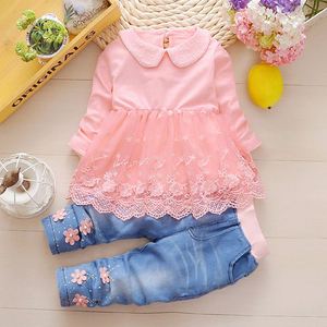 Ensemble de vêtements pour bébé fille de 3 ans, élégant, en dentelle florale, 3 pièces, en coton, nouveau-né - Product Image 5