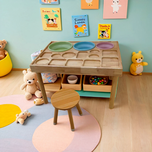Wooden Sensory <b>Table</b> With 2 Chairs Double Sided Boards For Sand And <b>Water</b> Play <b>Toddler</b> Activity Set - Product Image 6