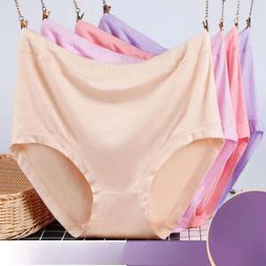 3 Pack Basic Style Organic Cotton High-Waist Soft Comfort Wicking Solid Pink Women Boxer with Lace Trim - Product Image 2