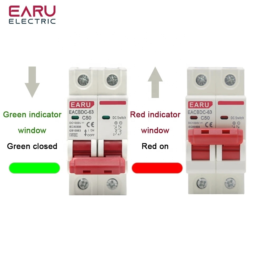 DC MCB 1000V Solar Mini Circuit Breaker Overload Protection Switch Photovoltaic PV DC Circuit Breaker for Solar System EACBDC-2P · image 2