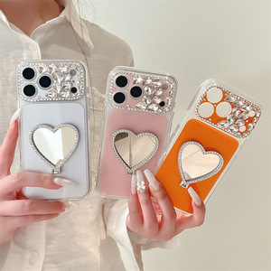 เคสโทรศัพท์หรูหราประดับเพชรขอบเพชร สำหรับ iPhone 17 16 Pro, เคส iPhone 17 Pro Max พร้อมกระจก - Product Image 1
