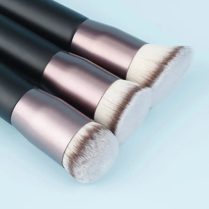 High Quality Professional Foundation Kabuki Brush Private Label Dense Hair Big Head Flat End Tan Brush for Makeup - Product Image 2