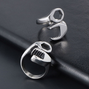 Punk Wrench And Screw Combination <b>Ring</b> Titanium Steel Unisex Fashion Jewelry SA802 - Product Image 4