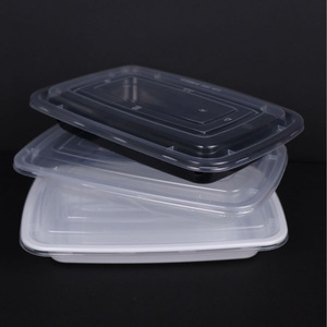 Disposable <b>Lunch</b> Box 500ml Rectangular With Lid Takeout Packaging American Style Food Container - Product Image 1