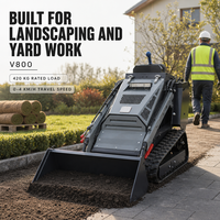 Mini-chargeuse sur chenilles V800 pour l'aménagement paysager, les jardins, les cours et les entrepôts, chargeuse compacte sur chenilles, largeur 911 mm, capacité 420 kg