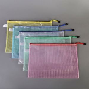 Pochette zippée en maille transparente avec logo personnalisé, multi-tailles A3/A4/A5/A6 pour dossiers, reçus, archives - Product Image 2