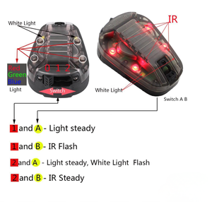 Su Geçirmez Taktik Hayatta Kalma Sinyal Tanımlama Lambası IR ve Görünür LED Kask Flaşörü Açık Hava Sporları için - Product Image 5