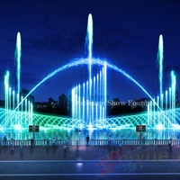 Fuente de Agua Danzante para Exteriores con Luces LED de Colores Cambiantes, Control por Programación DMX512, Fabricada en China