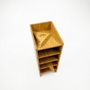 Organizador de Escritorio de Bambú de 13x9.5x25cm, 4 Niveles con Divisores para Almacenamiento y Exhibición de Bolígrafos y Reglas - Product Image 2