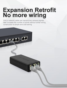 ตัวขยายสัญญาณ POE 100 เมตร 10/100Mbps 1 เข้า 2 ออก สำหรับระบบกล้องวงจรปิดภายในอาคาร - Product Image 1