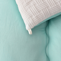 Couette réversible toute saison en jacquard gaufré, en polyester et soja, douce, lavable en machine, avec attaches aux coins