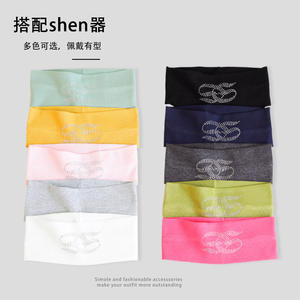 Diadema de Yoga de Tela con Letras de Diamantes de Imitación de 7.5cm, Elástica, Impermeable, Absorbente de Sudor, para Uso Casual - Product Image 2