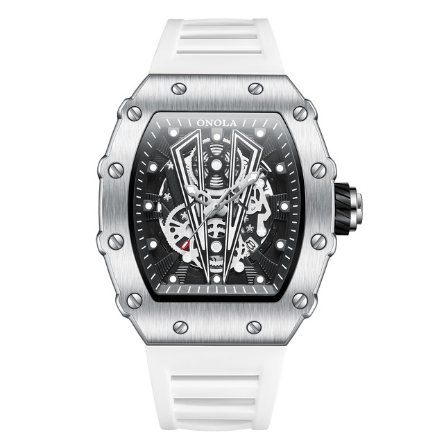 ONOLA Brand 3826 Watch Men Luxury Quartz Watch Chronograph Waterproof Calendar Rubber Fashion Wristwatch