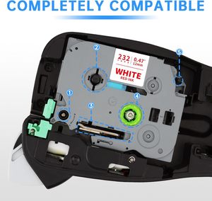 Orison-Cinta adhesiva laminada estándar de 9mm, 9mm, roja sobre blanca, compatible con TZe222, para impresora Brother <span class=keywords><strong>P</strong></span> <span class=keywords><strong>Touch</strong></span> - Product Image 4