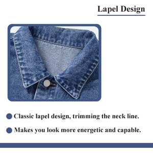 Chaqueta de Trabajo de Moda Personalizada, Unisex, Informal, de Primavera, de Mezclilla, Holgada, Vintage, de Algodón Recubierto, con Camuflaje en la Parte Delantera - Product Image 6