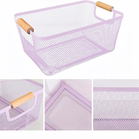 Panier de rangement rectangulaire en fer de style nordique, breveté par le fabricant, pour usage domestique ; multifonctionnel pour fruits, fournitures de bureau et bureau.