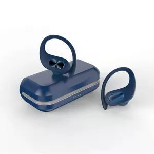 Headphone telinga nirkabel Bluetooth, Earpiece mikro Driver ganda, headphone Bluetooth dengan mikrofon, kepala kait dapat dilepas